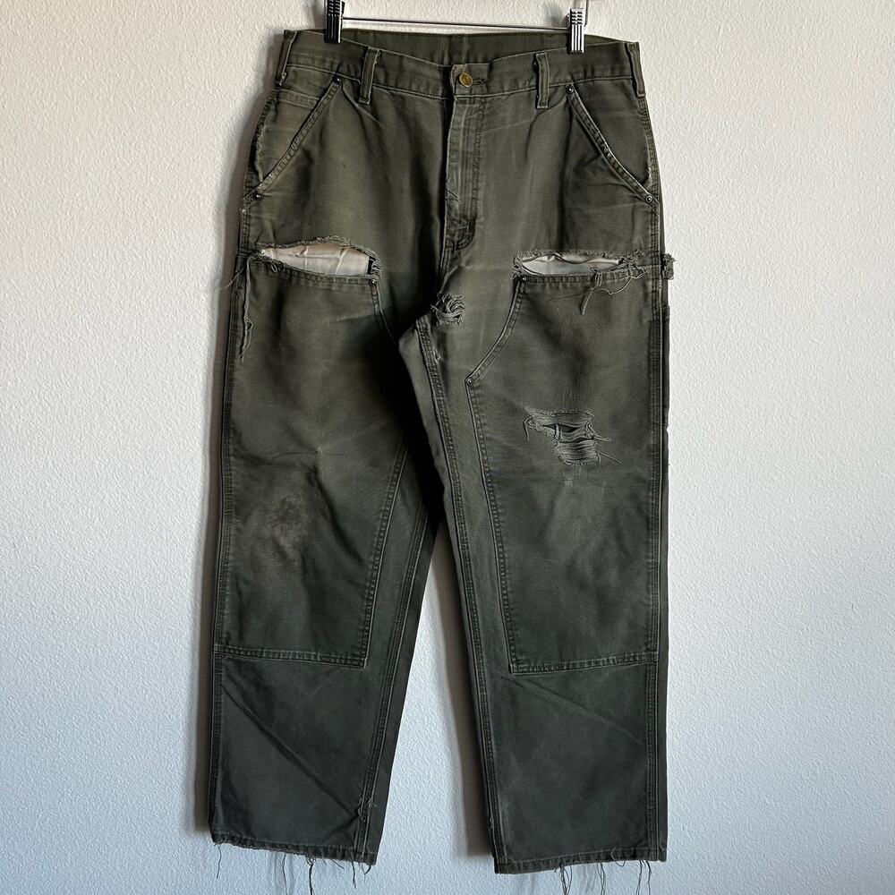 Carhartt B136 MOS green double knee work wear carpenter pants